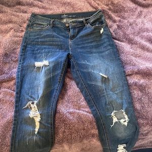 NY&Co jeans. Cute details at ankle. Ripped/distressed jeans